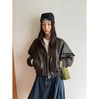 plaid leather jacket