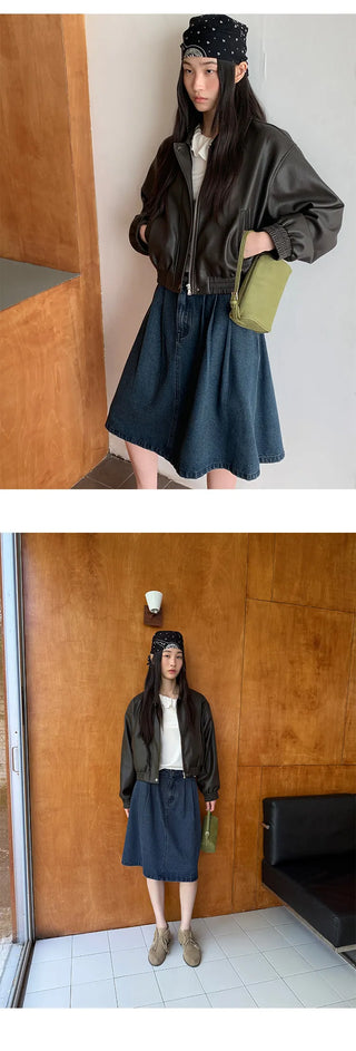 plaid leather jacket