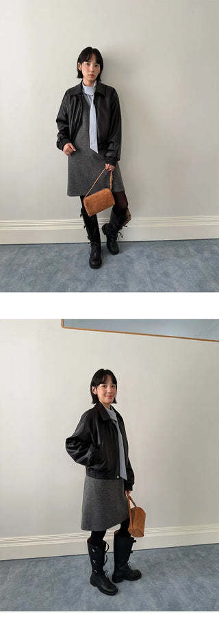 plaid leather jacket