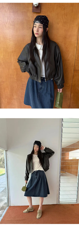 plaid leather jacket