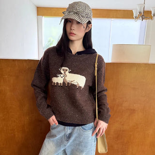 jacquard wool sweater