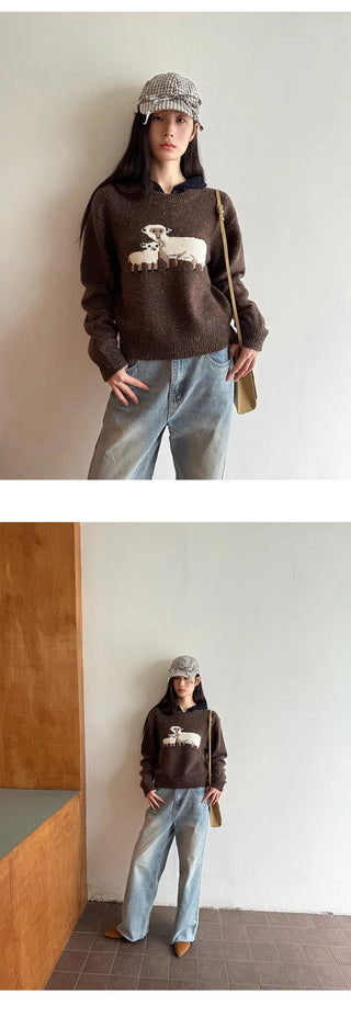 jacquard wool sweater