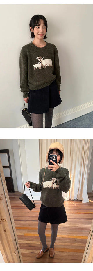 jacquard wool sweater