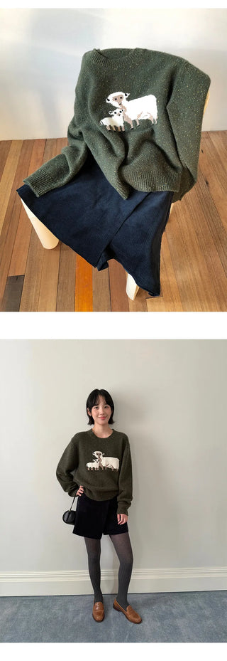 jacquard wool sweater