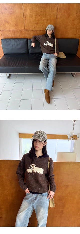 jacquard wool sweater