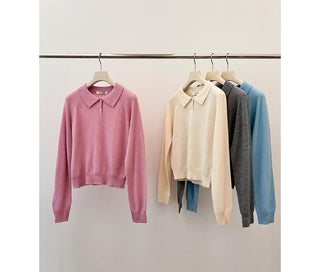 striped polo sweater