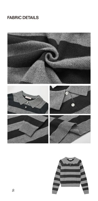 striped polo sweater