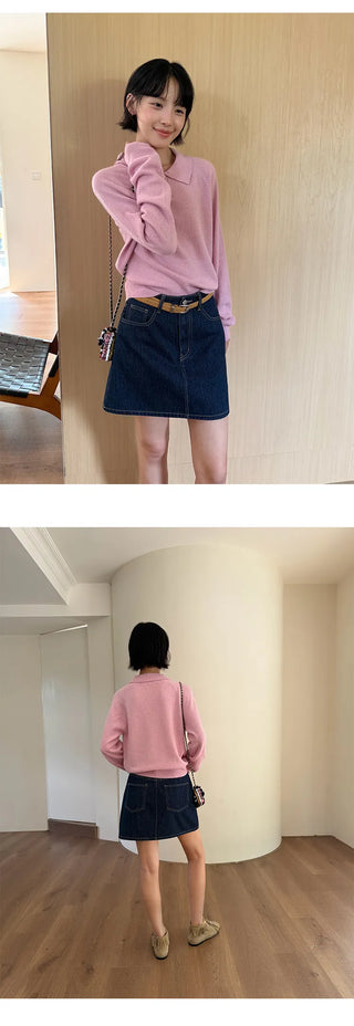 striped polo sweater