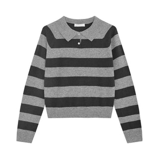 striped polo sweater