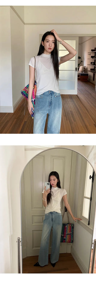 half turtleneck vest