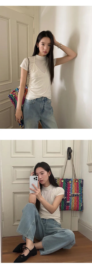 half turtleneck vest