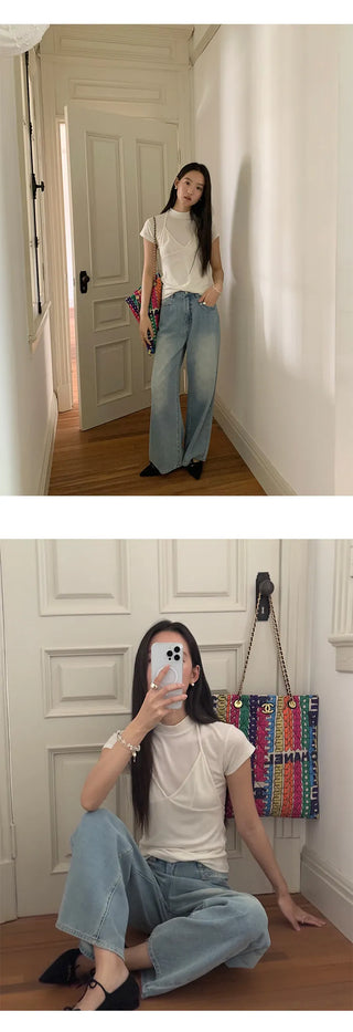 half turtleneck vest