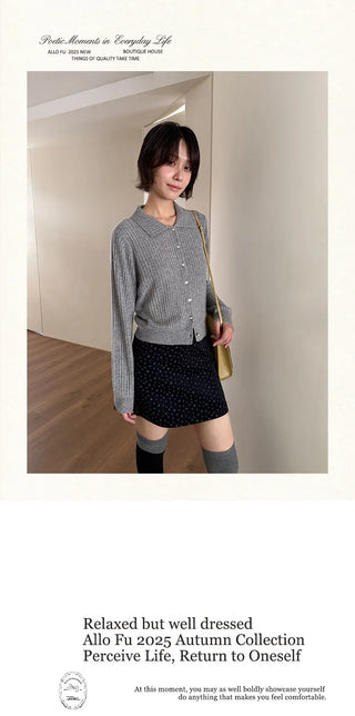 polo collar cardigan