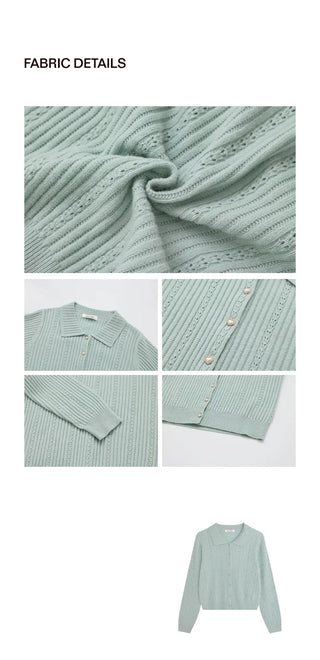 polo collar cardigan