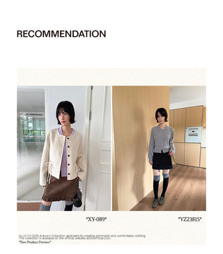 polo collar cardigan