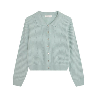 polo collar cardigan