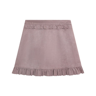 suede A-line skirt