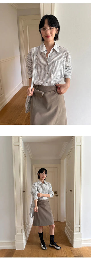 sheath leather skirt