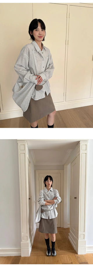 sheath leather skirt