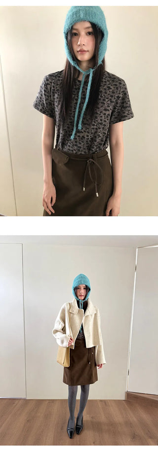 sheath leather skirt