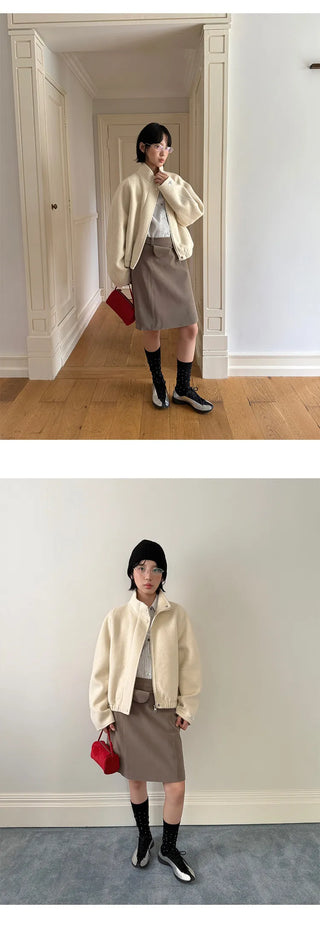 sheath leather skirt