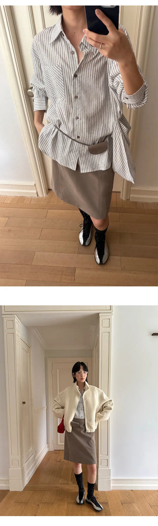 sheath leather skirt