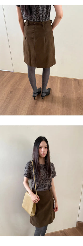 sheath leather skirt