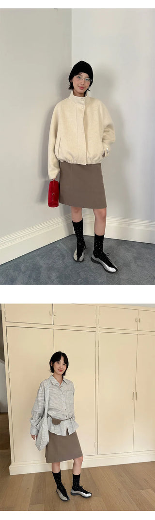 sheath leather skirt