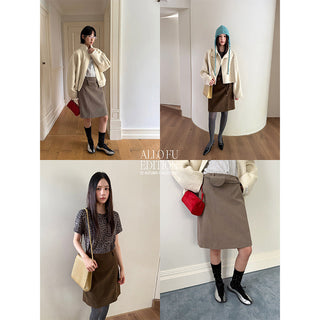 sheath leather skirt