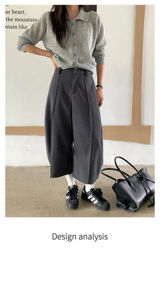 wool wide pants