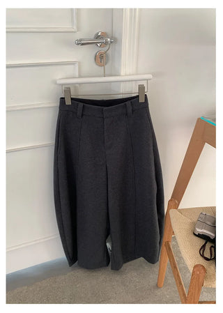 wool wide pants