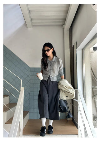 wool wide pants
