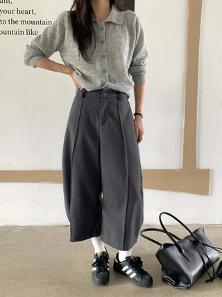 wool wide pants