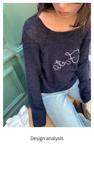 letter knit sweater
