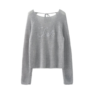 letter knit sweater