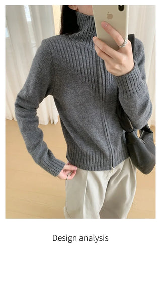double zipper sweater