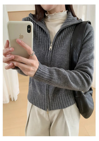 double zipper sweater