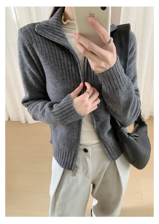 double zipper sweater