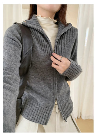 double zipper sweater