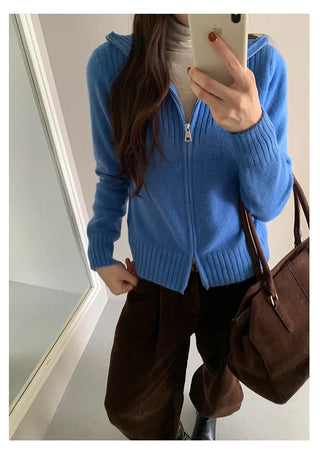 double zipper sweater