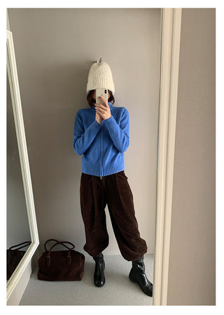 double zipper sweater