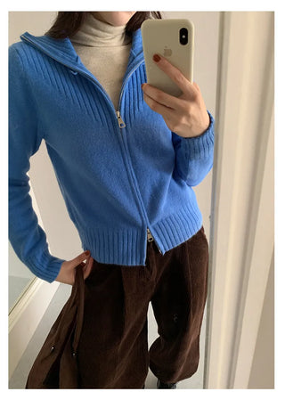 double zipper sweater