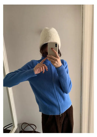 double zipper sweater