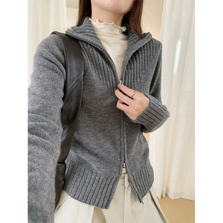 double zipper sweater