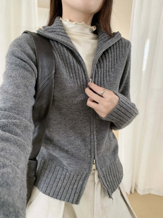 double zipper sweater