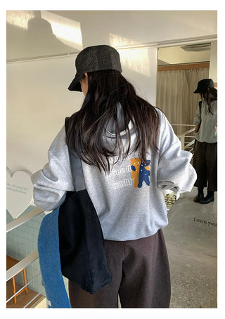 printed hooded sweater