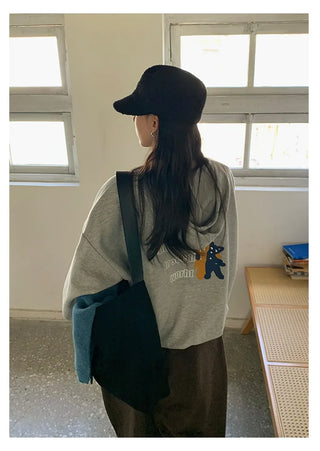 printed hooded sweater