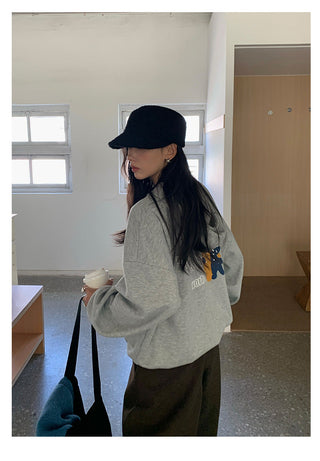 printed hooded sweater