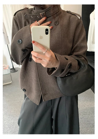 double-breasted wool coat