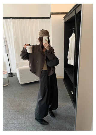 double-breasted wool coat